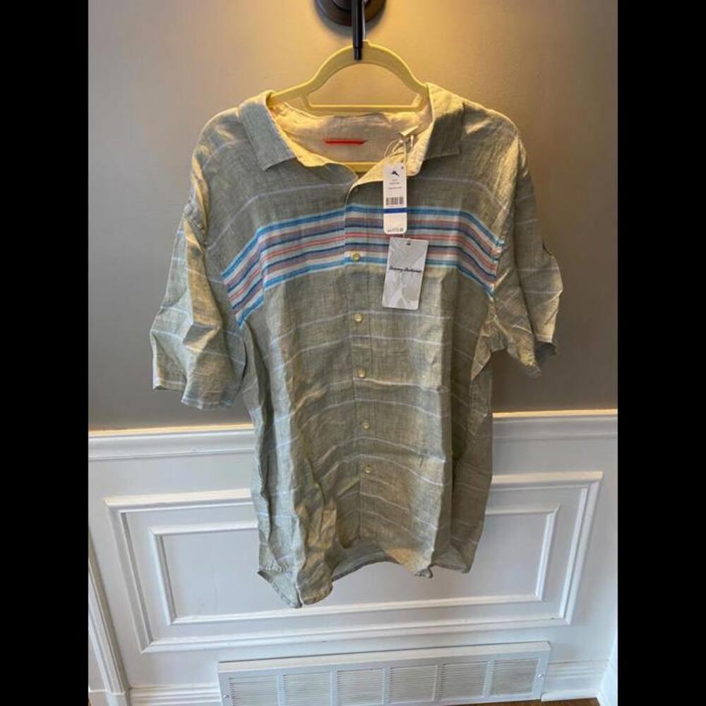NWT Tommy Bahama XL A-Fish-Ianado Short Sleeve Button Down Shirt